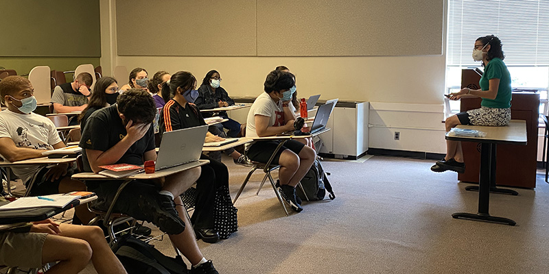 Professor Carla Cevasco and her class